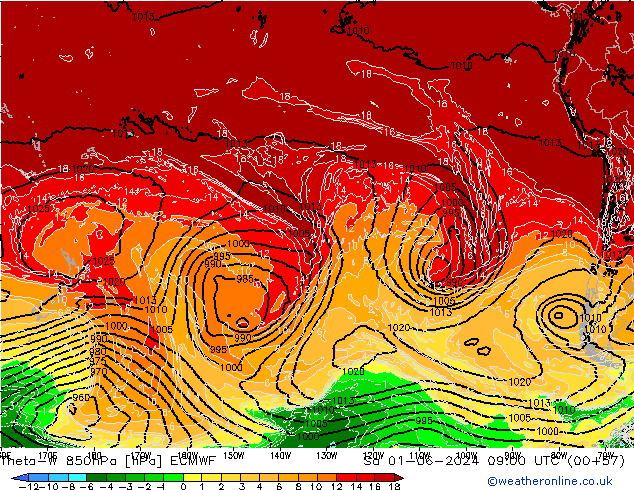 Theta-W 850hPa ECMWF Cts 01.06.2024 09 UTC