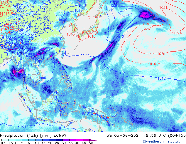 Yağış (12h) ECMWF Çar 05.06.2024 06 UTC