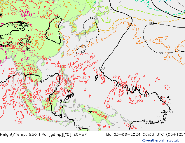 Z500/Regen(+SLP)/Z850 ECMWF ma 03.06.2024 06 UTC