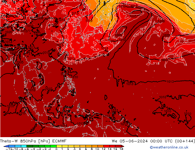 Theta-W 850hPa ECMWF Çar 05.06.2024 00 UTC