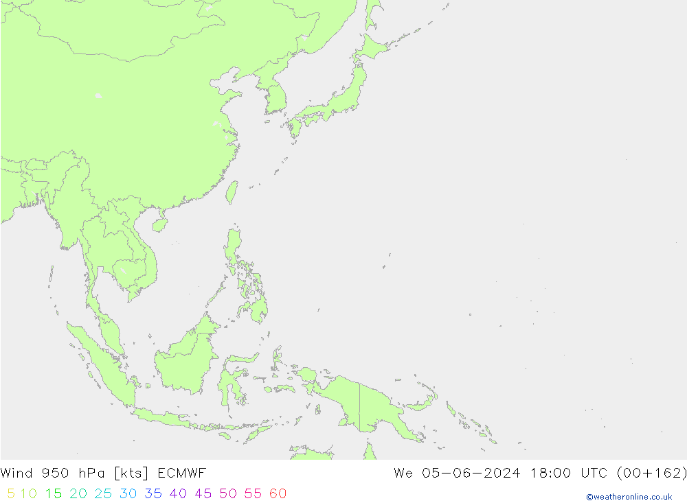 ветер 950 гПа ECMWF ср 05.06.2024 18 UTC