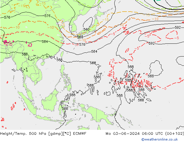 Z500/Regen(+SLP)/Z850 ECMWF ma 03.06.2024 06 UTC