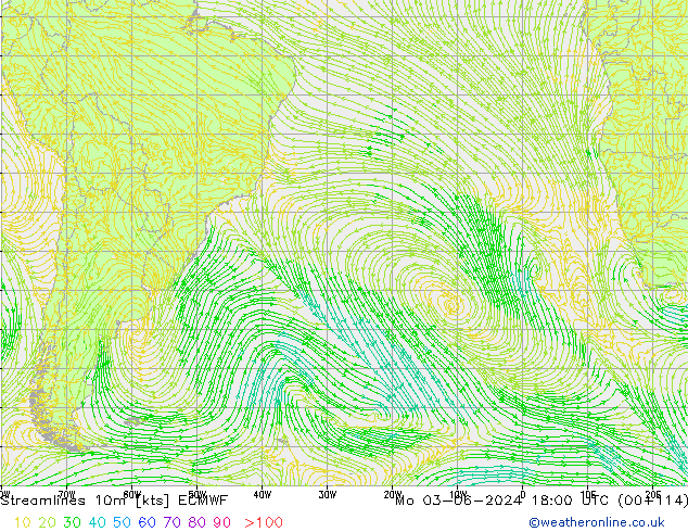 Stroomlijn 10m ECMWF ma 03.06.2024 18 UTC