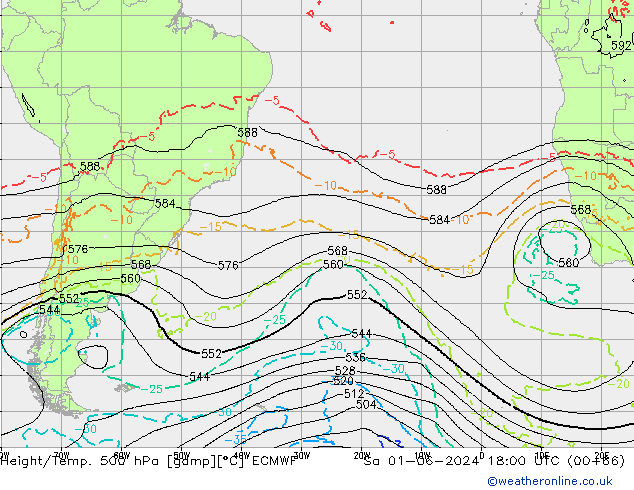 Z500/Yağmur (+YB)/Z850 ECMWF Cts 01.06.2024 18 UTC