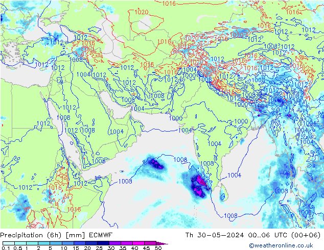 Z500/Rain (+SLP)/Z850 ECMWF  30.05.2024 06 UTC