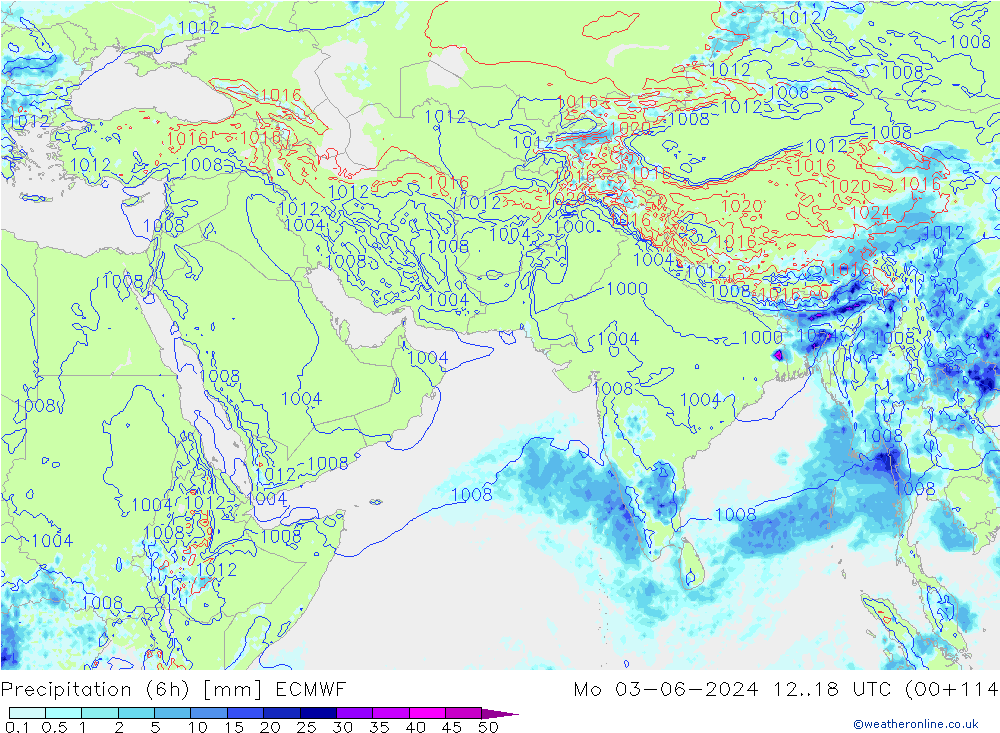 Z500/Rain (+SLP)/Z850 ECMWF Mo 03.06.2024 18 UTC