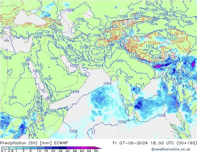 Z500/Rain (+SLP)/Z850 ECMWF Fr 07.06.2024 00 UTC