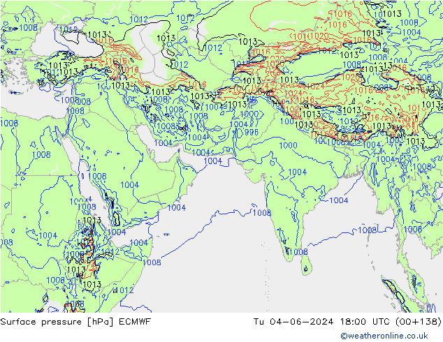 Luchtdruk (Grond) ECMWF di 04.06.2024 18 UTC