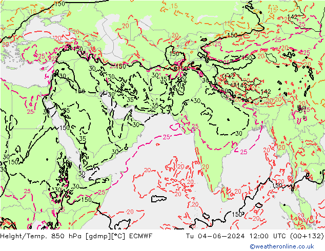 Z500/Rain (+SLP)/Z850 ECMWF mar 04.06.2024 12 UTC