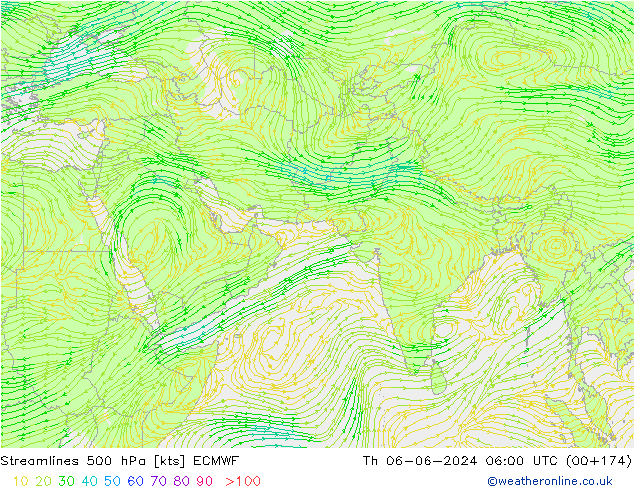 Rüzgar 500 hPa ECMWF Per 06.06.2024 06 UTC