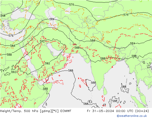 Géop./Temp. 500 hPa ECMWF ven 31.05.2024 00 UTC