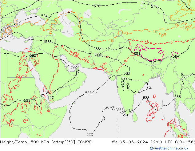 Géop./Temp. 500 hPa ECMWF mer 05.06.2024 12 UTC