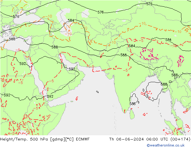 Z500/Yağmur (+YB)/Z850 ECMWF Per 06.06.2024 06 UTC