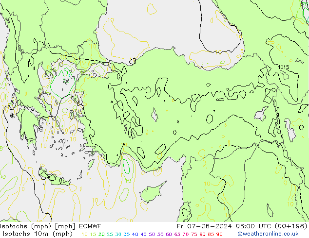 Isotachs (mph) ECMWF  07.06.2024 06 UTC