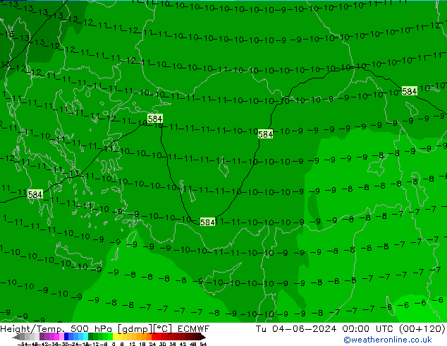 Z500/Rain (+SLP)/Z850 ECMWF Di 04.06.2024 00 UTC