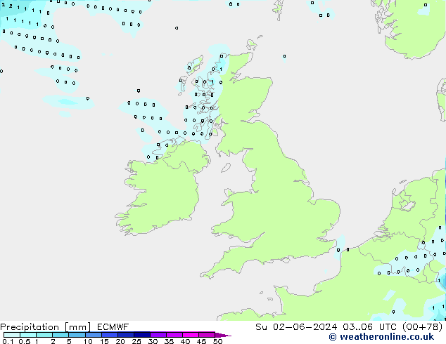 Yağış ECMWF Paz 02.06.2024 06 UTC