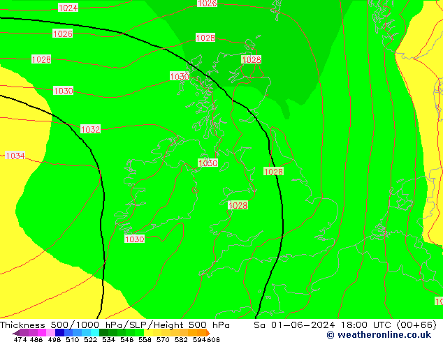 500-1000 hPa Kalınlığı ECMWF Cts 01.06.2024 18 UTC