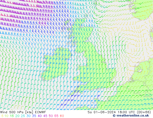 Wind 500 hPa ECMWF Sa 01.06.2024 18 UTC