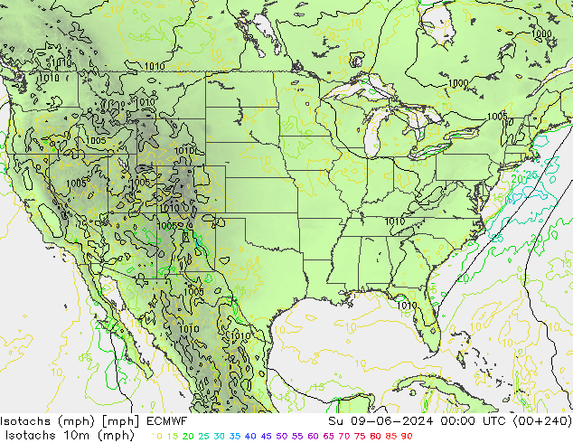 Isotachs (mph) ECMWF dim 09.06.2024 00 UTC