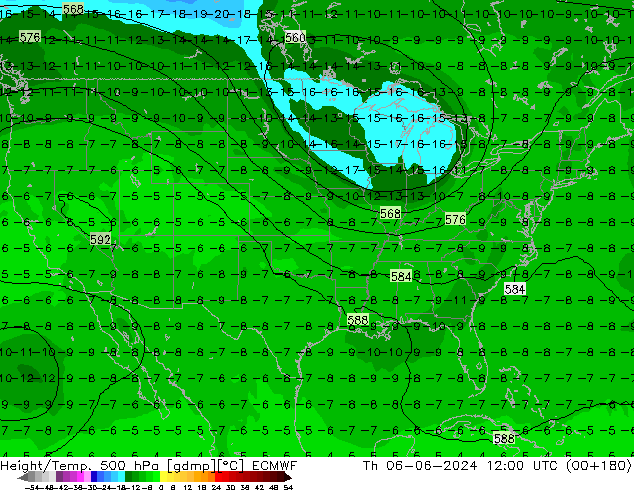 Height/Temp. 500 hPa ECMWF  06.06.2024 12 UTC