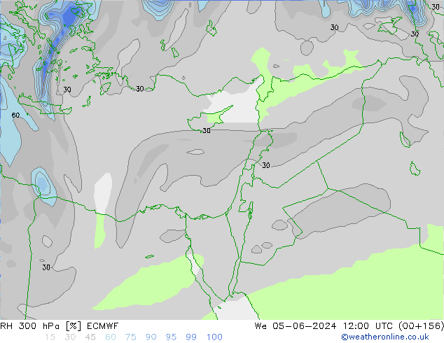 RH 300 hPa ECMWF We 05.06.2024 12 UTC