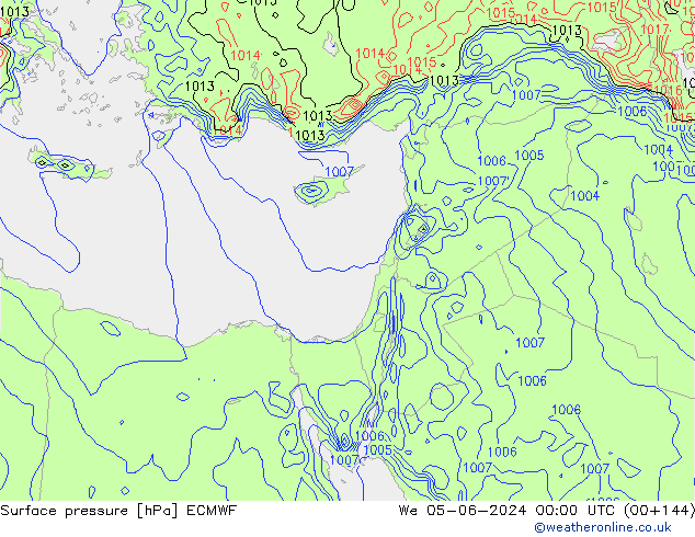 Surface pressure ECMWF We 05.06.2024 00 UTC