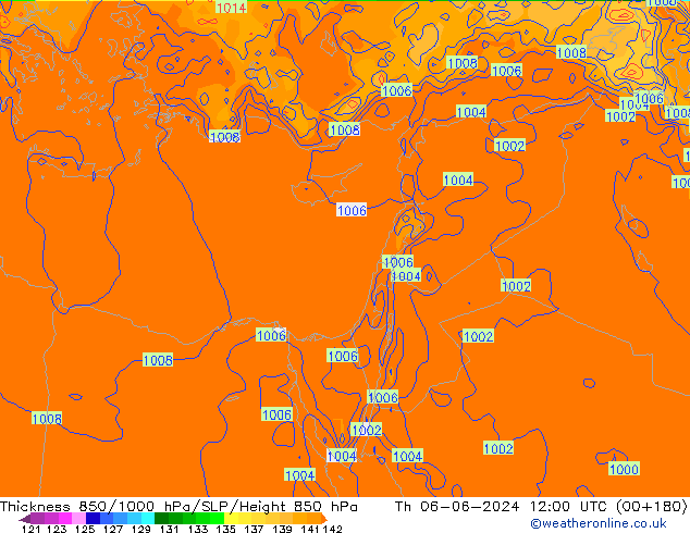 Thck 850-1000 hPa ECMWF Th 06.06.2024 12 UTC