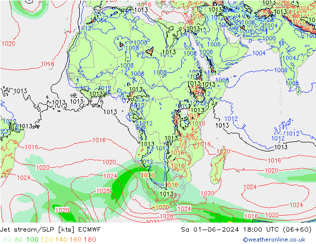 Courant-jet ECMWF sam 01.06.2024 18 UTC