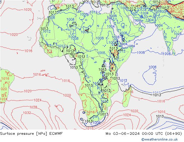 Surface pressure ECMWF Mo 03.06.2024 00 UTC