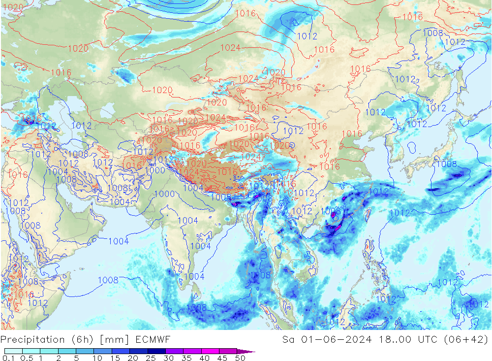 Z500/Regen(+SLP)/Z850 ECMWF za 01.06.2024 00 UTC