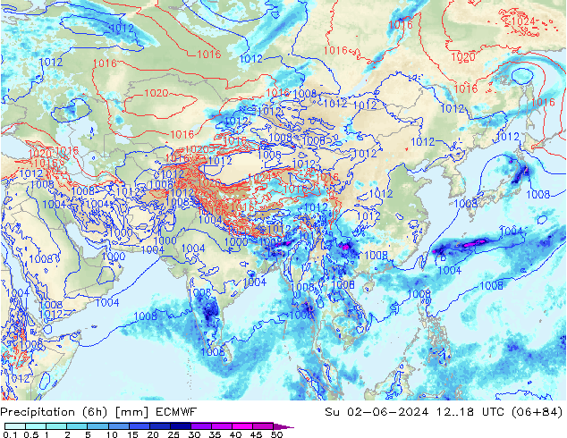 Z500/Rain (+SLP)/Z850 ECMWF Su 02.06.2024 18 UTC