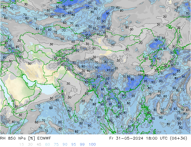 RH 850 hPa ECMWF  31.05.2024 18 UTC