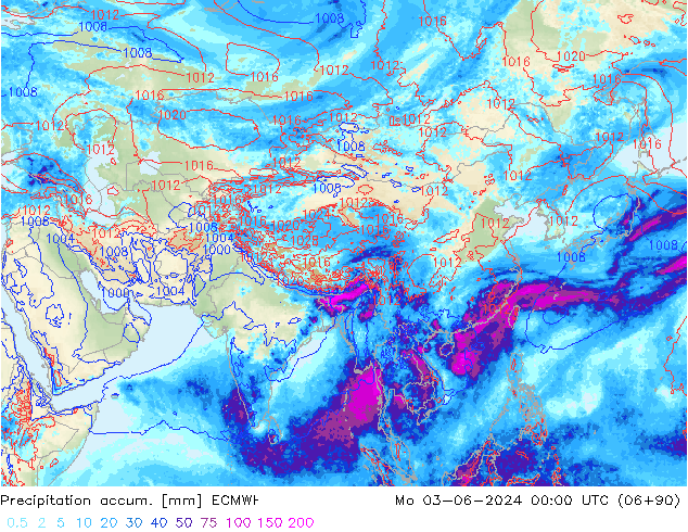 Nied. akkumuliert ECMWF Mo 03.06.2024 00 UTC