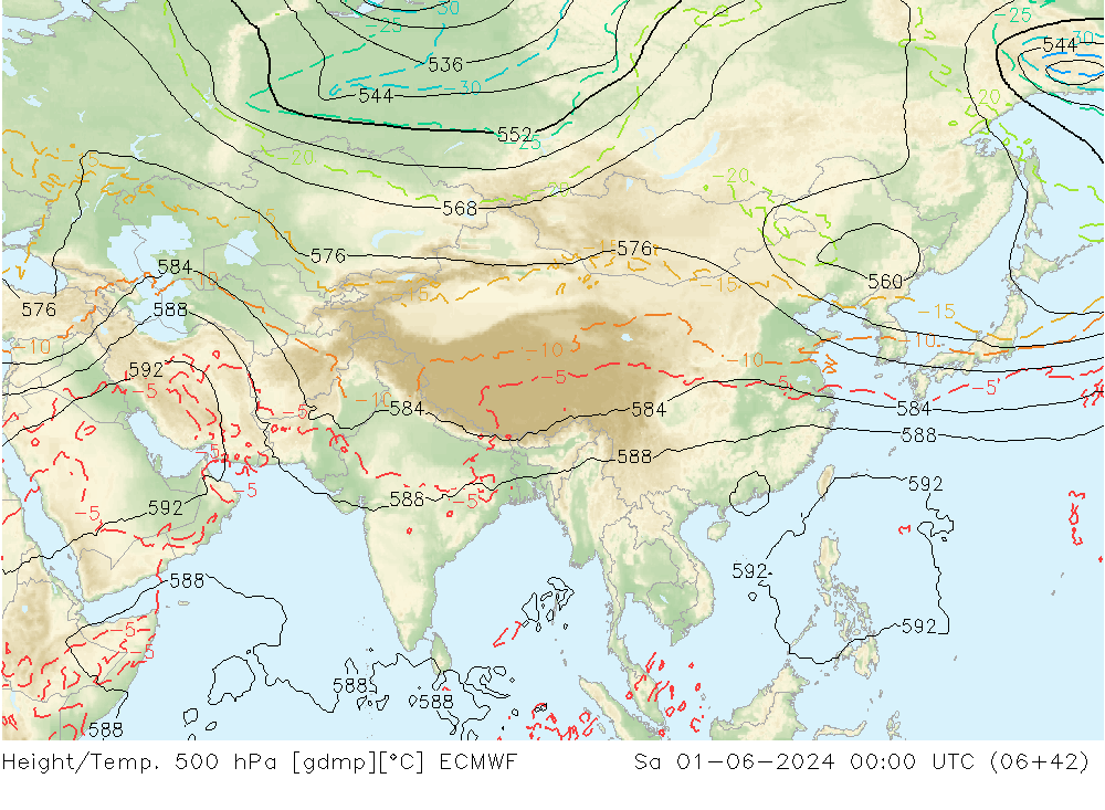 Z500/Regen(+SLP)/Z850 ECMWF za 01.06.2024 00 UTC