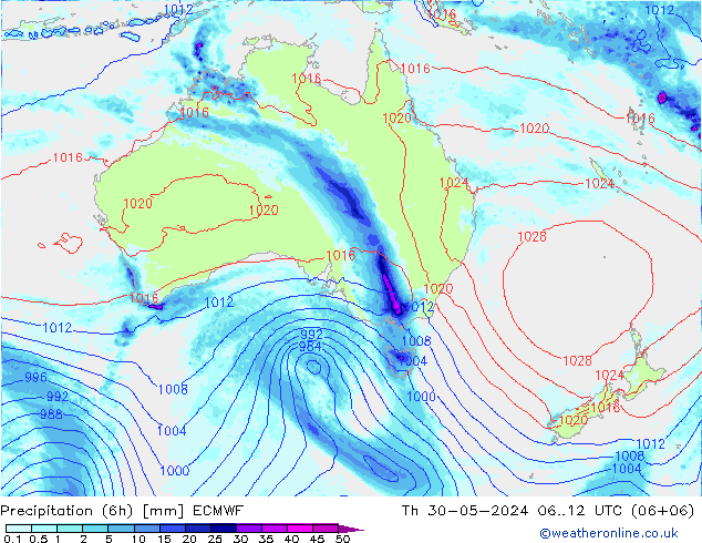 Z500/Regen(+SLP)/Z850 ECMWF do 30.05.2024 12 UTC