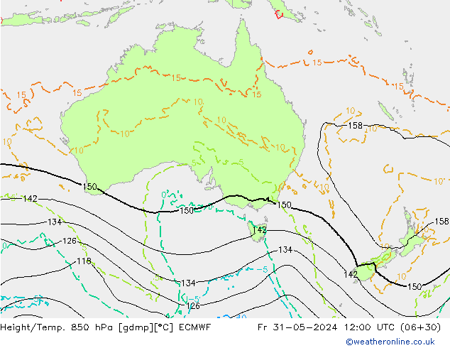 Z500/Rain (+SLP)/Z850 ECMWF Pá 31.05.2024 12 UTC