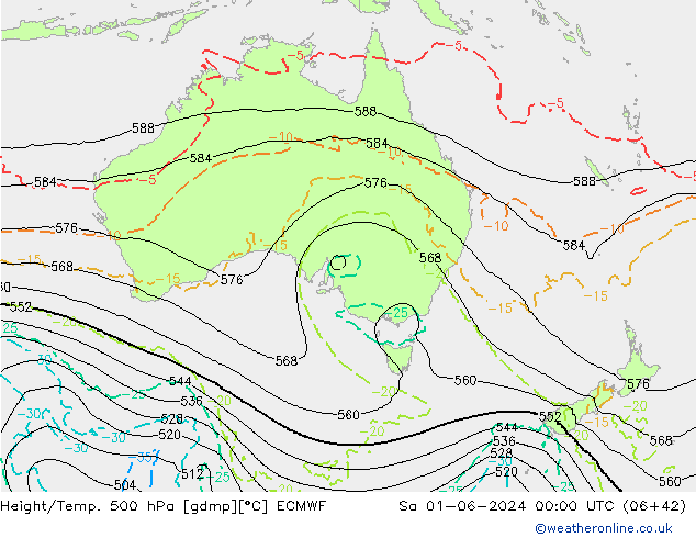 Z500/Rain (+SLP)/Z850 ECMWF Sa 01.06.2024 00 UTC