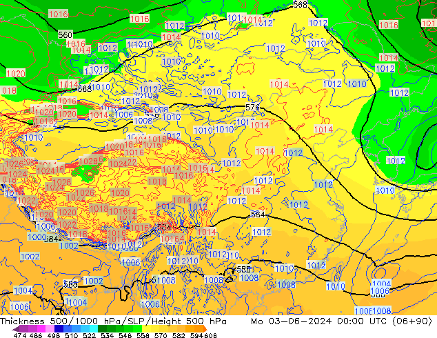 Thck 500-1000hPa ECMWF 星期一 03.06.2024 00 UTC