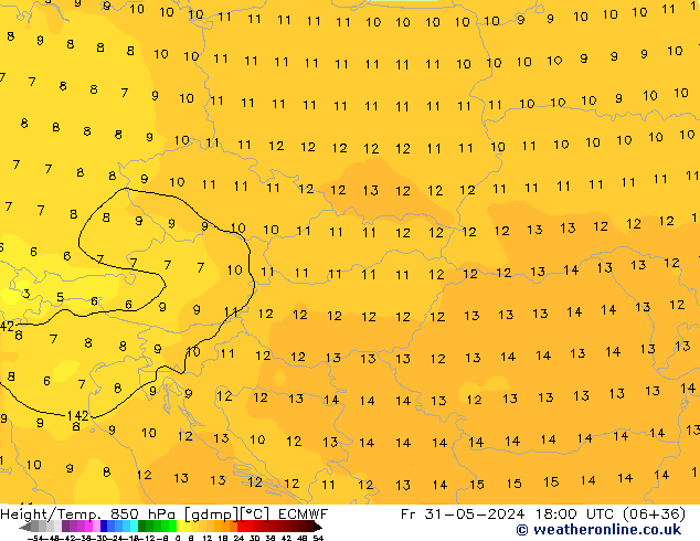 Z500/Regen(+SLP)/Z850 ECMWF vr 31.05.2024 18 UTC