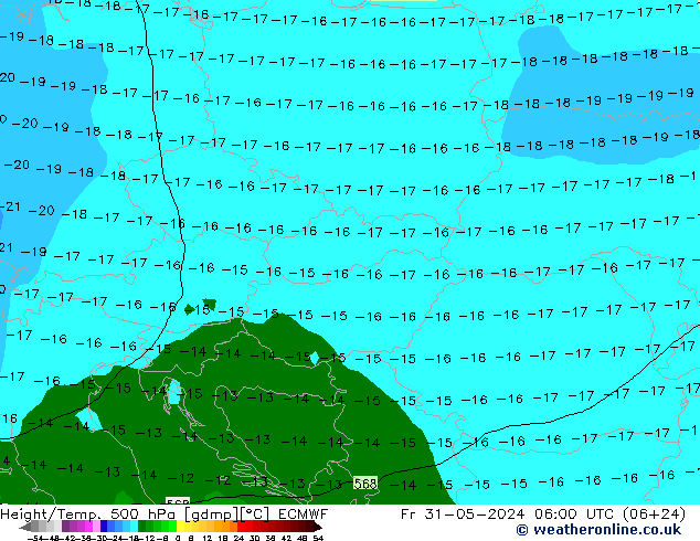 Z500/Regen(+SLP)/Z850 ECMWF vr 31.05.2024 06 UTC