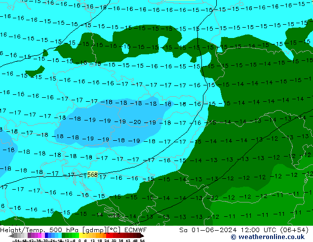 Z500/Rain (+SLP)/Z850 ECMWF So 01.06.2024 12 UTC