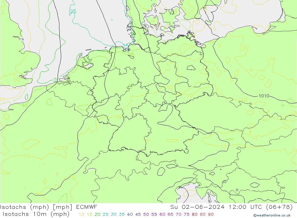 Izotacha (mph) ECMWF nie. 02.06.2024 12 UTC