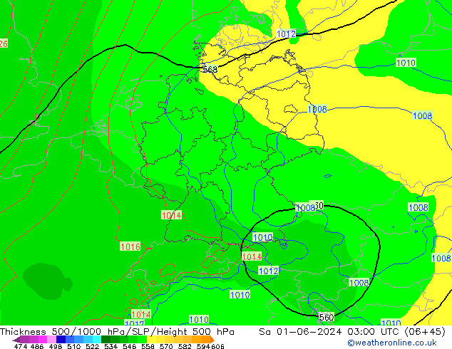 Thck 500-1000hPa ECMWF  01.06.2024 03 UTC