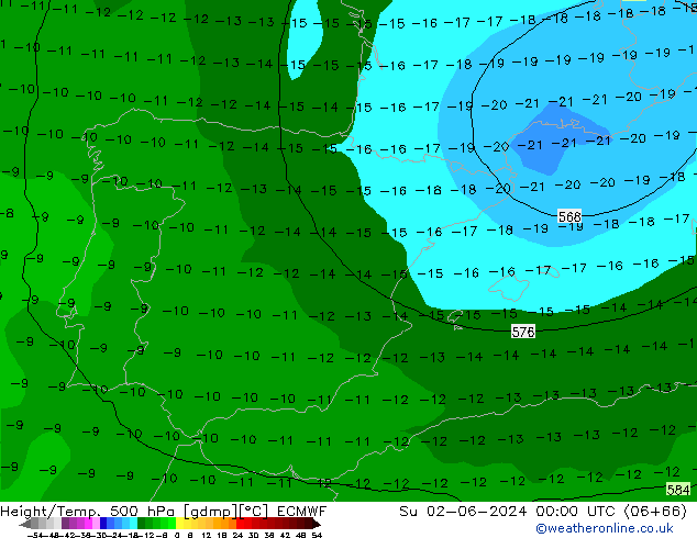 Z500/Rain (+SLP)/Z850 ECMWF  02.06.2024 00 UTC