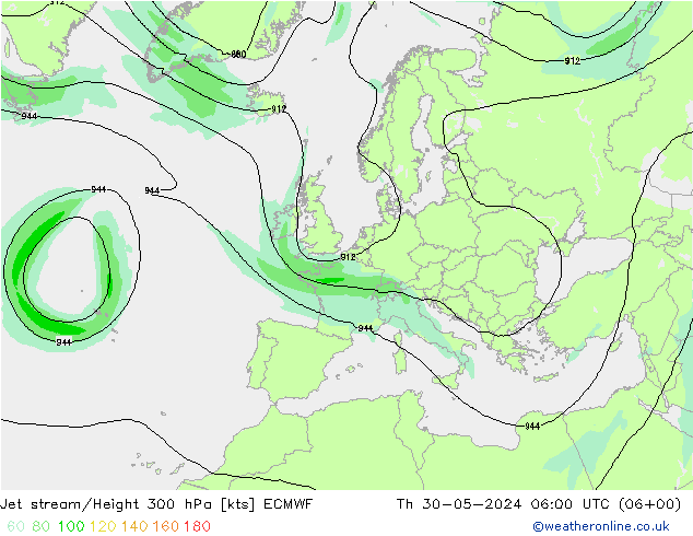 高速氣流 ECMWF 星期四 30.05.2024 06 UTC