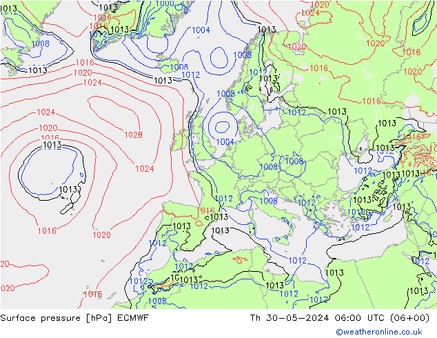 Yer basıncı ECMWF Per 30.05.2024 06 UTC