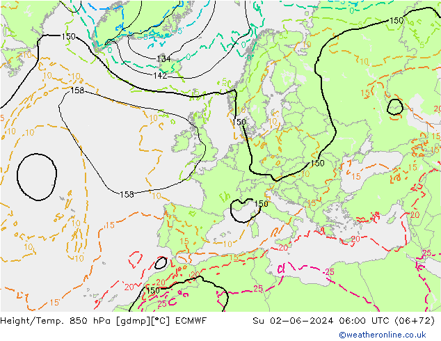 Z500/Rain (+SLP)/Z850 ECMWF nie. 02.06.2024 06 UTC