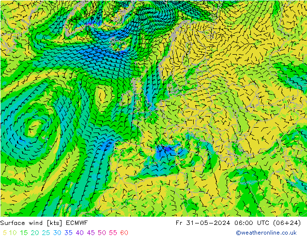 风 10 米 ECMWF 星期五 31.05.2024 06 UTC