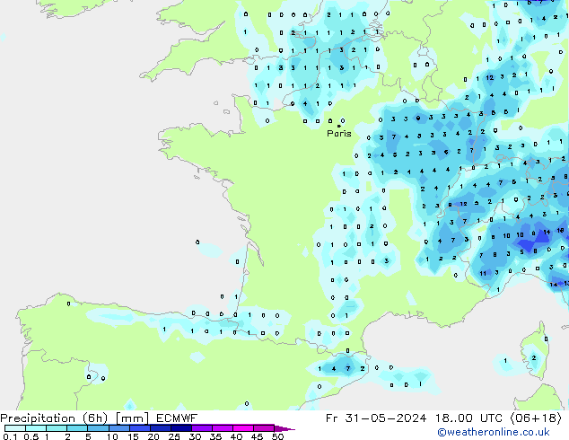 Z500/Rain (+SLP)/Z850 ECMWF vie 31.05.2024 00 UTC