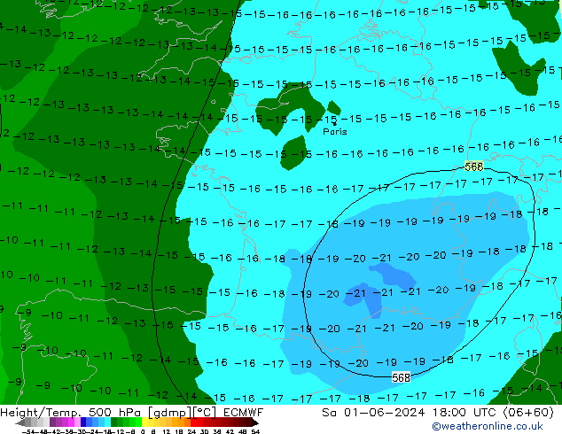 Z500/Rain (+SLP)/Z850 ECMWF Sa 01.06.2024 18 UTC